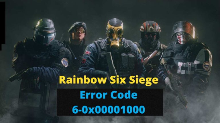 Rainbow Six Siege Error code 6 0x00001000 PC