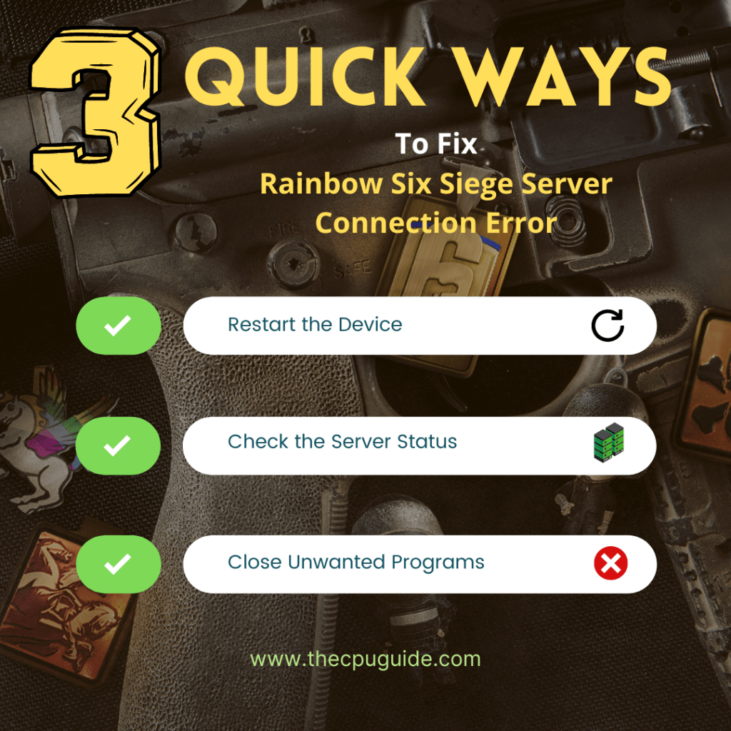 Rainbow Six Siege Server Connection Error