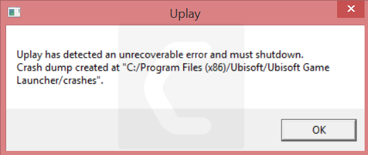 Uplay has detected an unrecoverable error