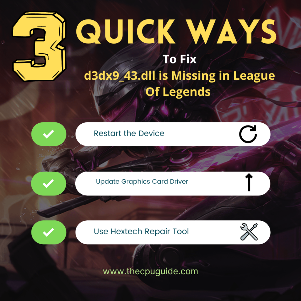 D3dx9_43.dll is Missing in League OF Legends [Super Guide]