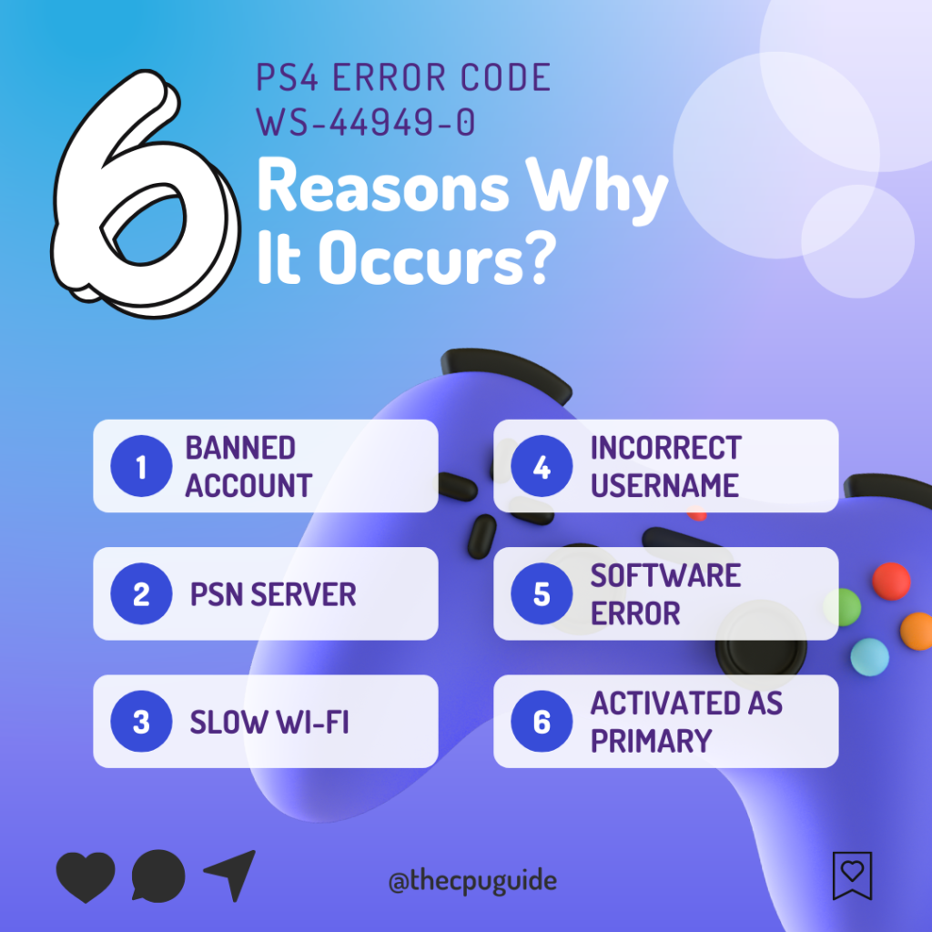 Reasons for error WS-44749-8 PS4