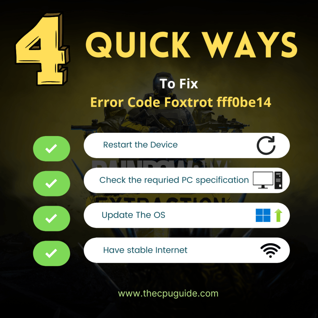 9 Fixes: Rainbow Six Extraction Error Code Foxtrot fff0be14