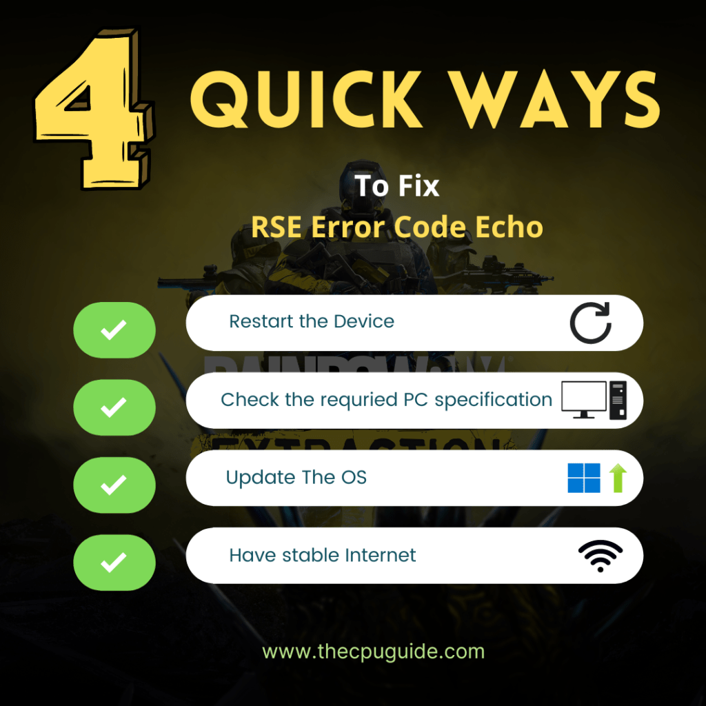 Rainbow Six Extraction Error Code Echo 1