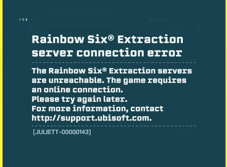 Rainbow Six Extraction Error Juliet on Xbox