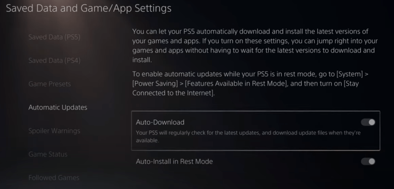 Why PS5 Rest Mode won't download game file updates? 2024