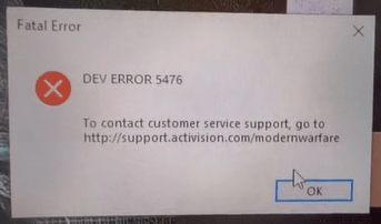Dev Error 5476 In Modern Warfare 2 on Windows 11
