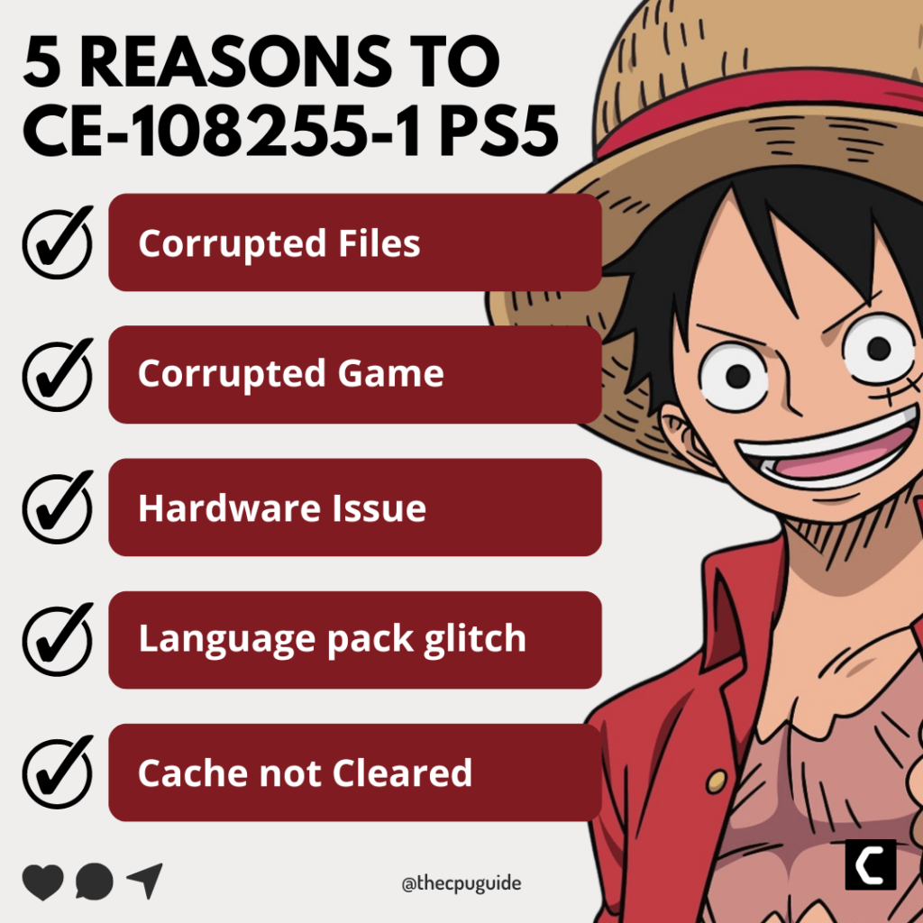 Is One Piece Odyssey Crashing on PS5? Here's How to Fix CE-108255-1
