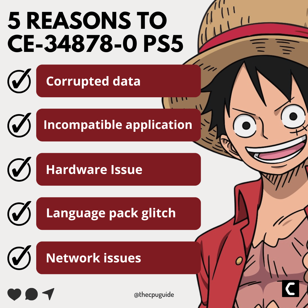 One Piece Odyssey Error CE-34878-0 On PS5/PS4 [Freezing] – TCG