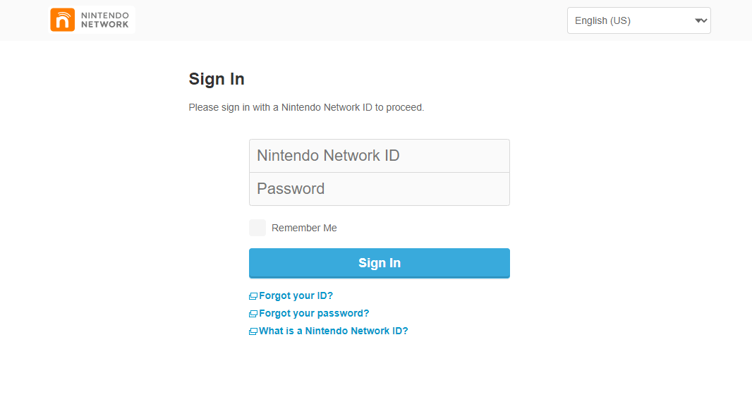 SIGN NINTENDO NETWORK