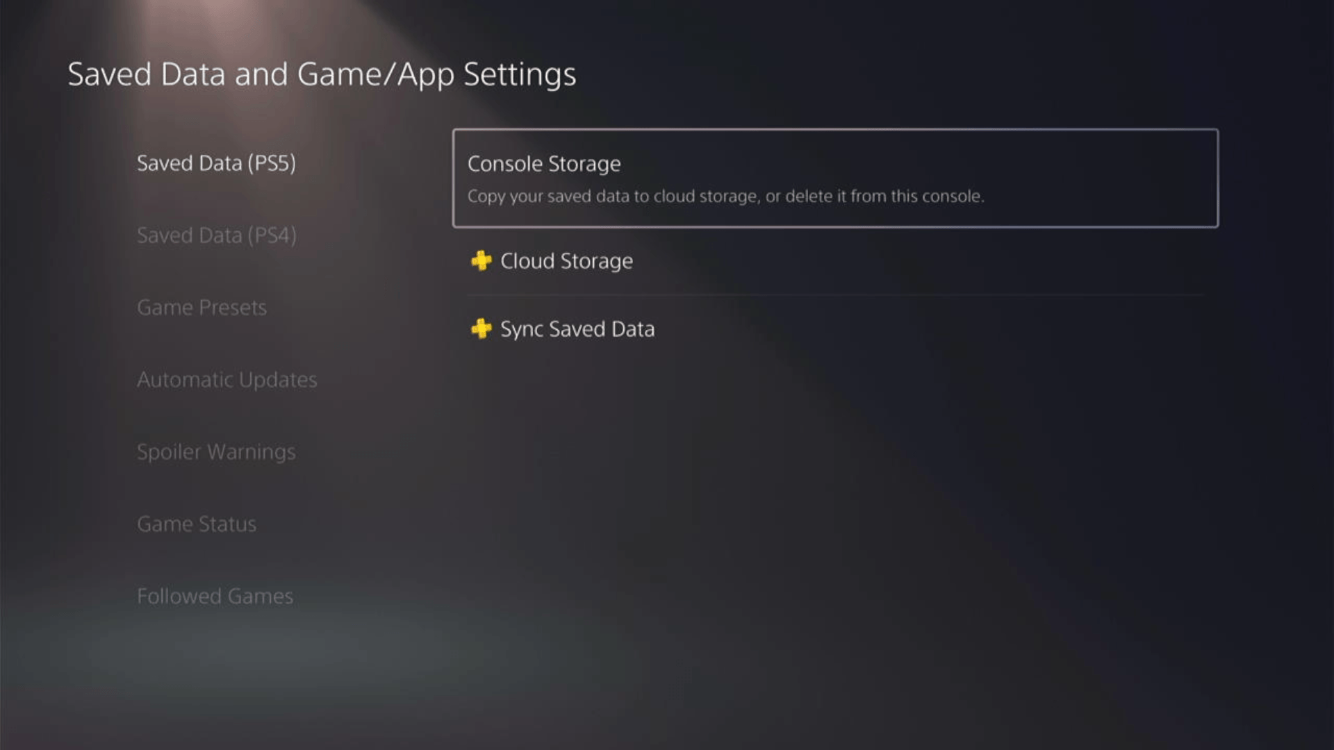 Saved Data and Game:App Settings Saved data for PS5 console storage to delete Minekos Night Market