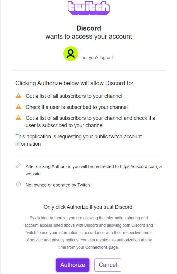 Twitch authorization 1