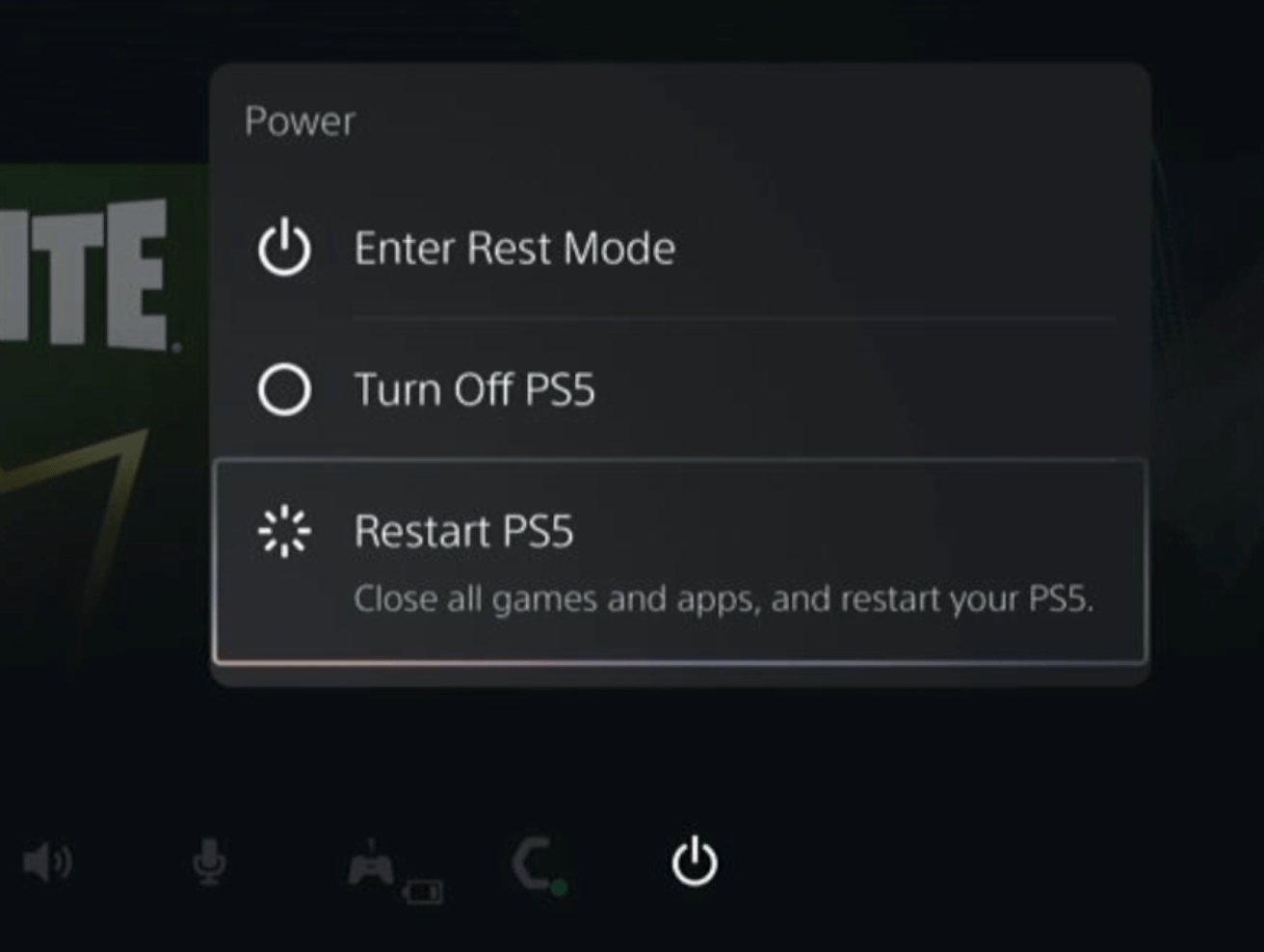 restart ps5 dialog to fix  on 12 Minutes