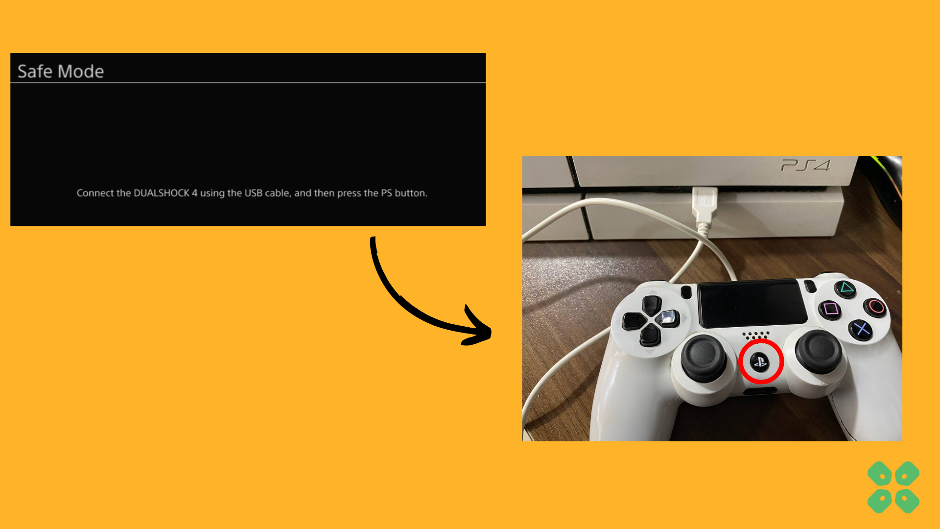 connect the PS4 controller using a usb cable