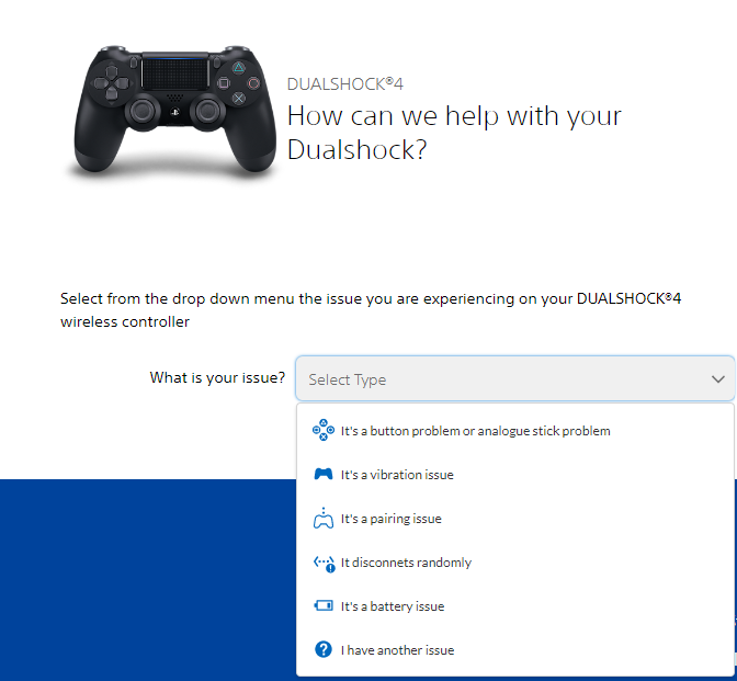 Contact Support to fix PS4 controller blinking orange light