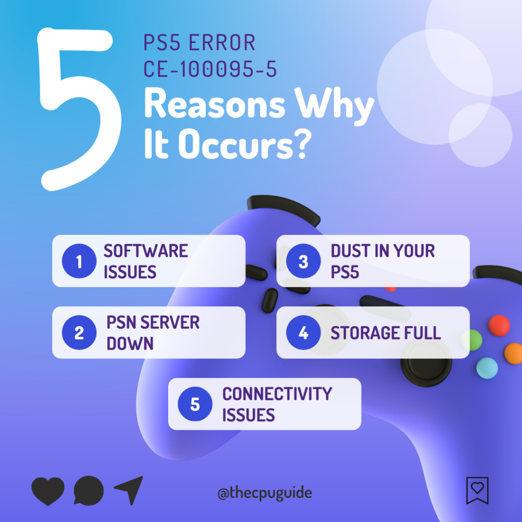 reasons to PS5-error-code-CE-100095-5