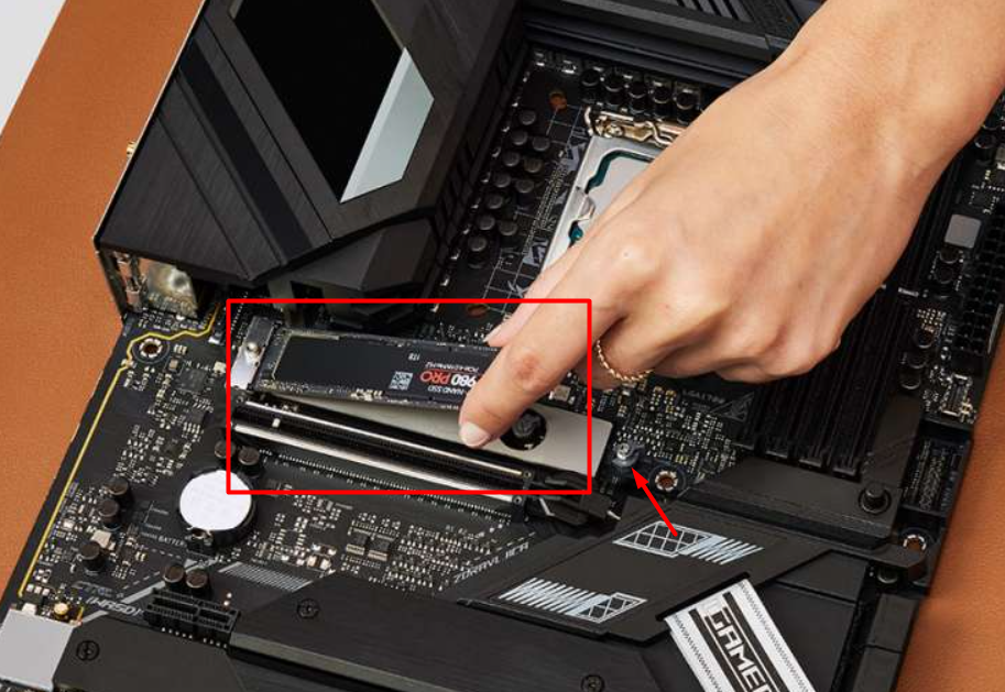 Installing NVMe SSD in motherboard