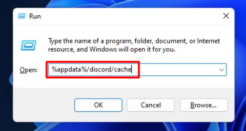 Accessing Discord Cache folder from Run