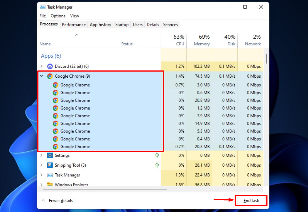Ending CPU Intensive Tasks from Task Manager