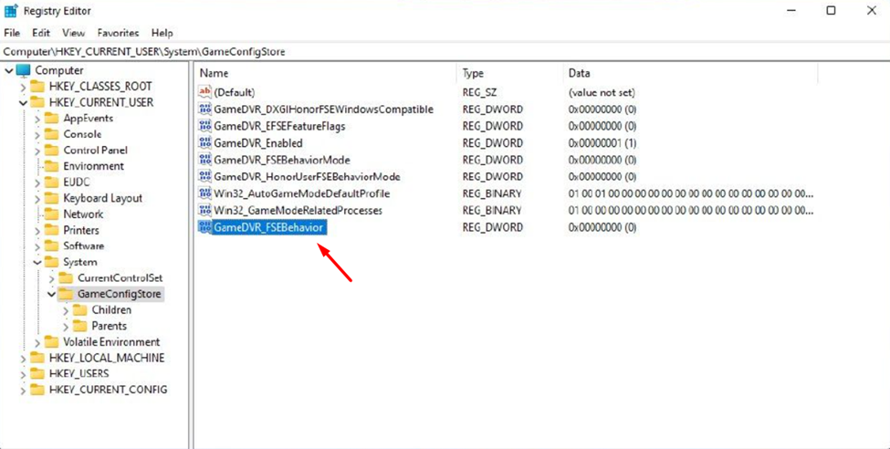 Creating new Windows Registry File for Full Screen Optimization