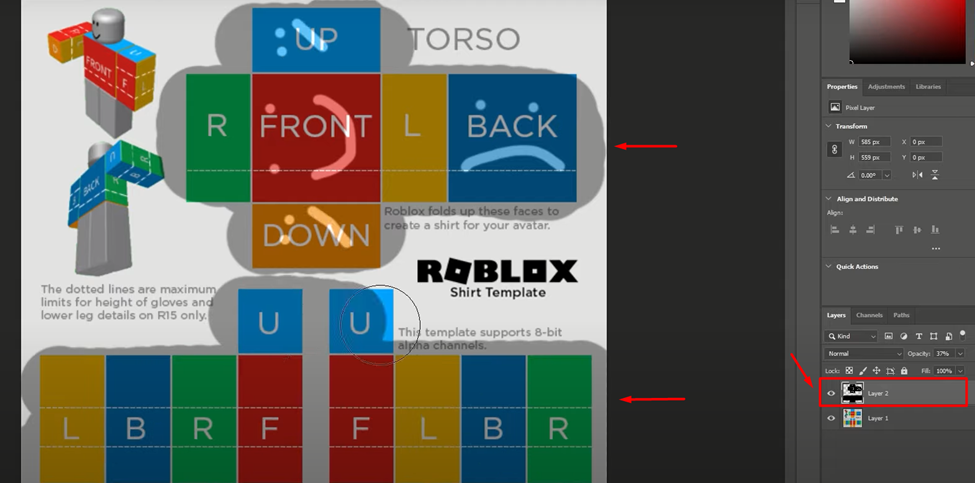 Designing Shirt for Roblox in Adobe Photoshop