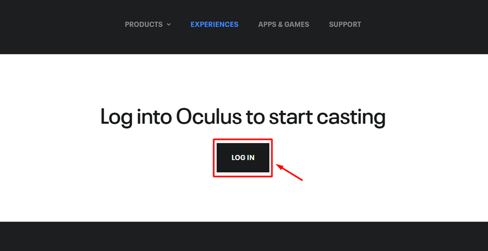 Loggin in on Oculus Casting