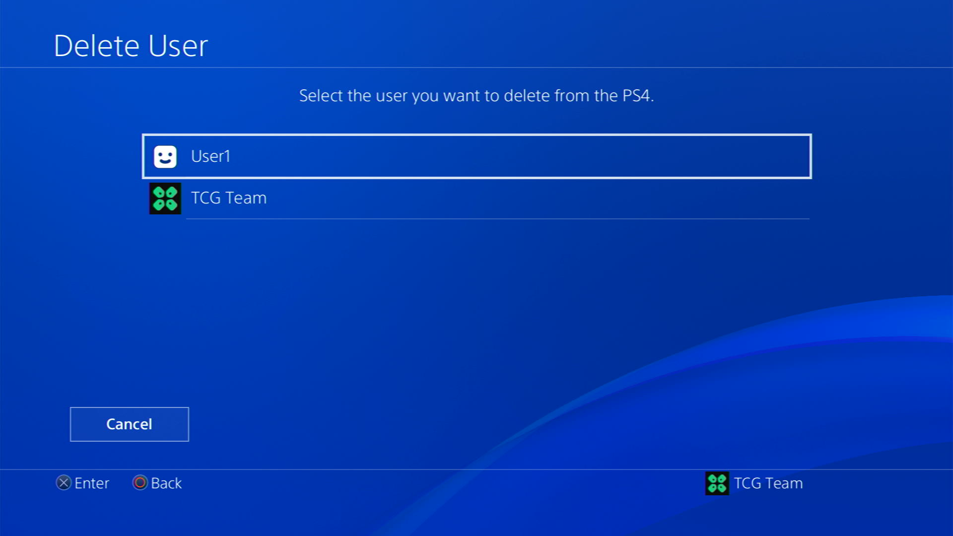 select user profile on PS4