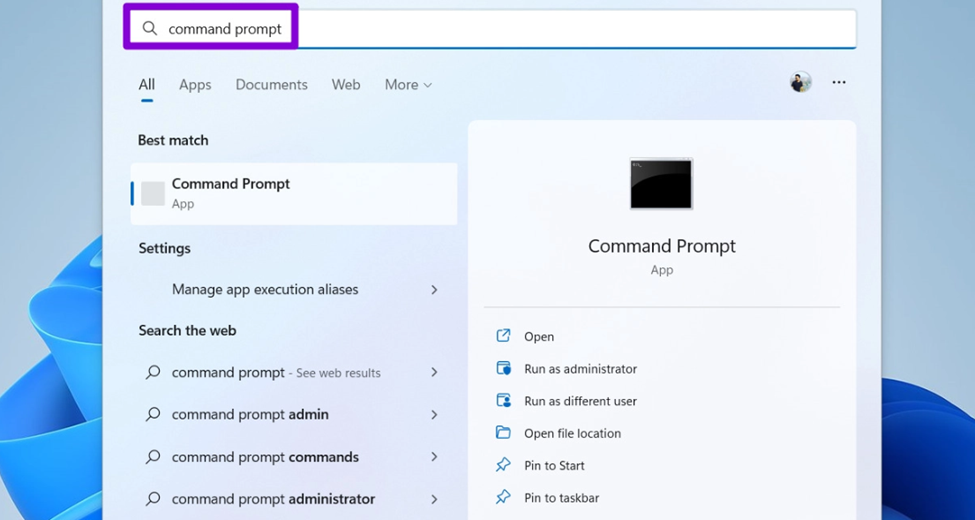 Opening Command Prompt in Windows 11