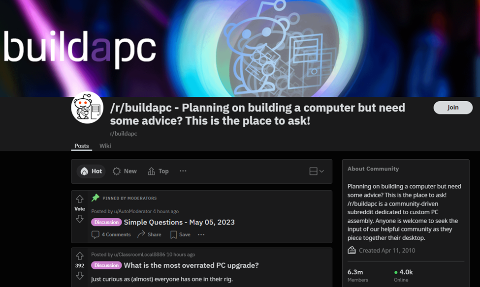 Build A PC PC Building Community