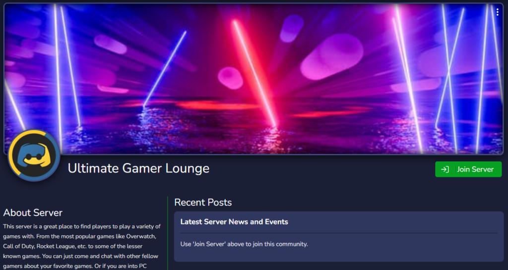 Ultimate Gamer Lounge Discord Server