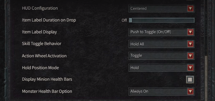 Diablo 4 ingame gameplay settings