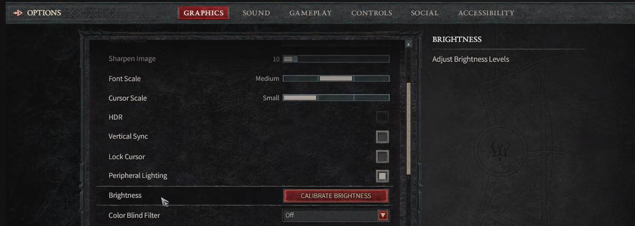 Diablo 4 ingame settings 