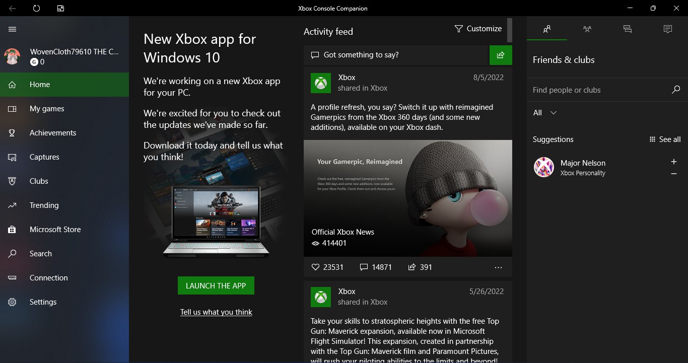 Xbox console Companion app