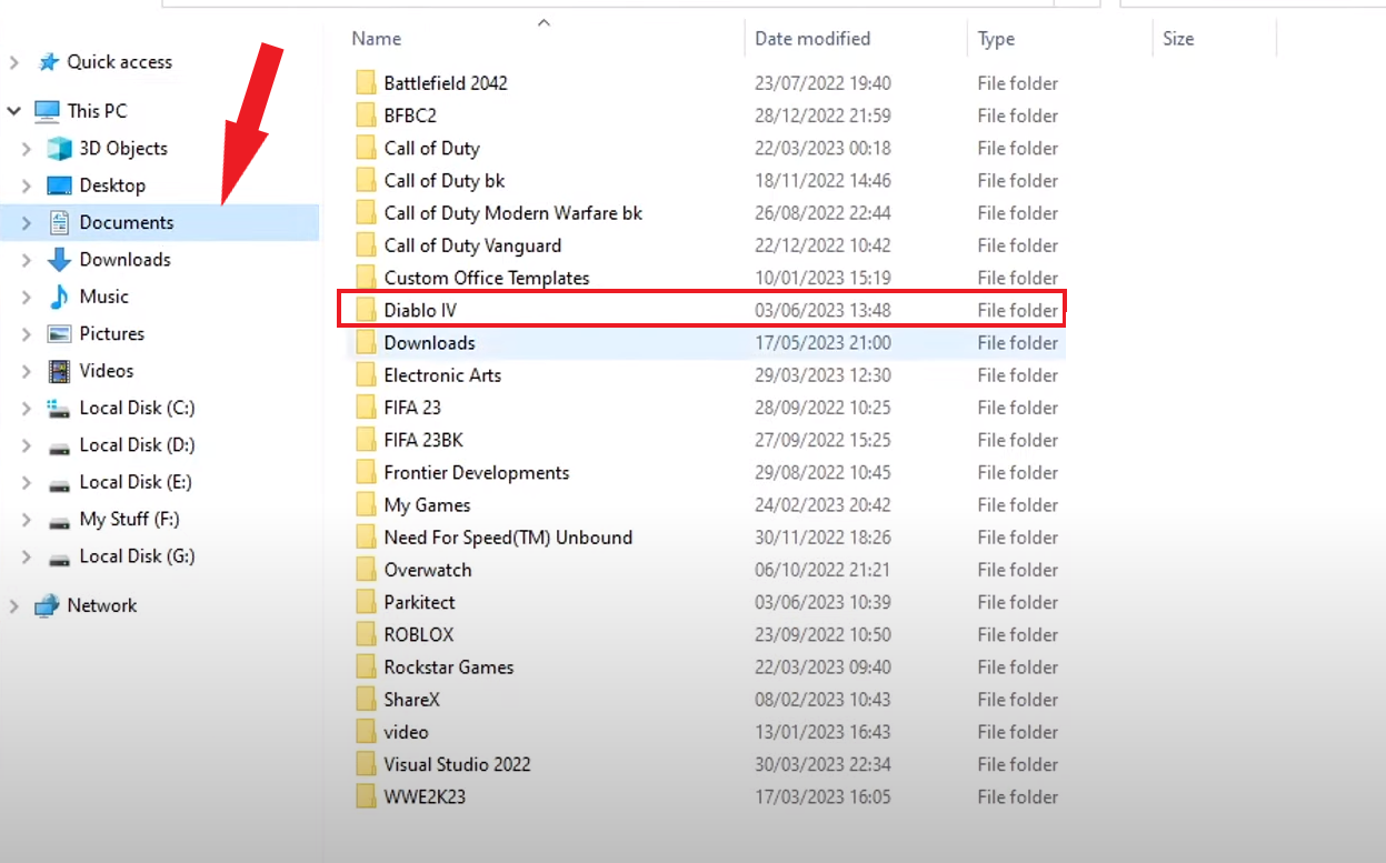 diablo 4 folder in documents