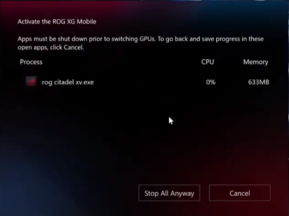 Switching Asus ROG Ally GPU to external GPU