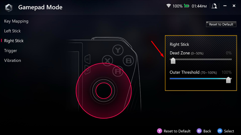 Adjusting Asus ROG Ally Joystick Deadzones