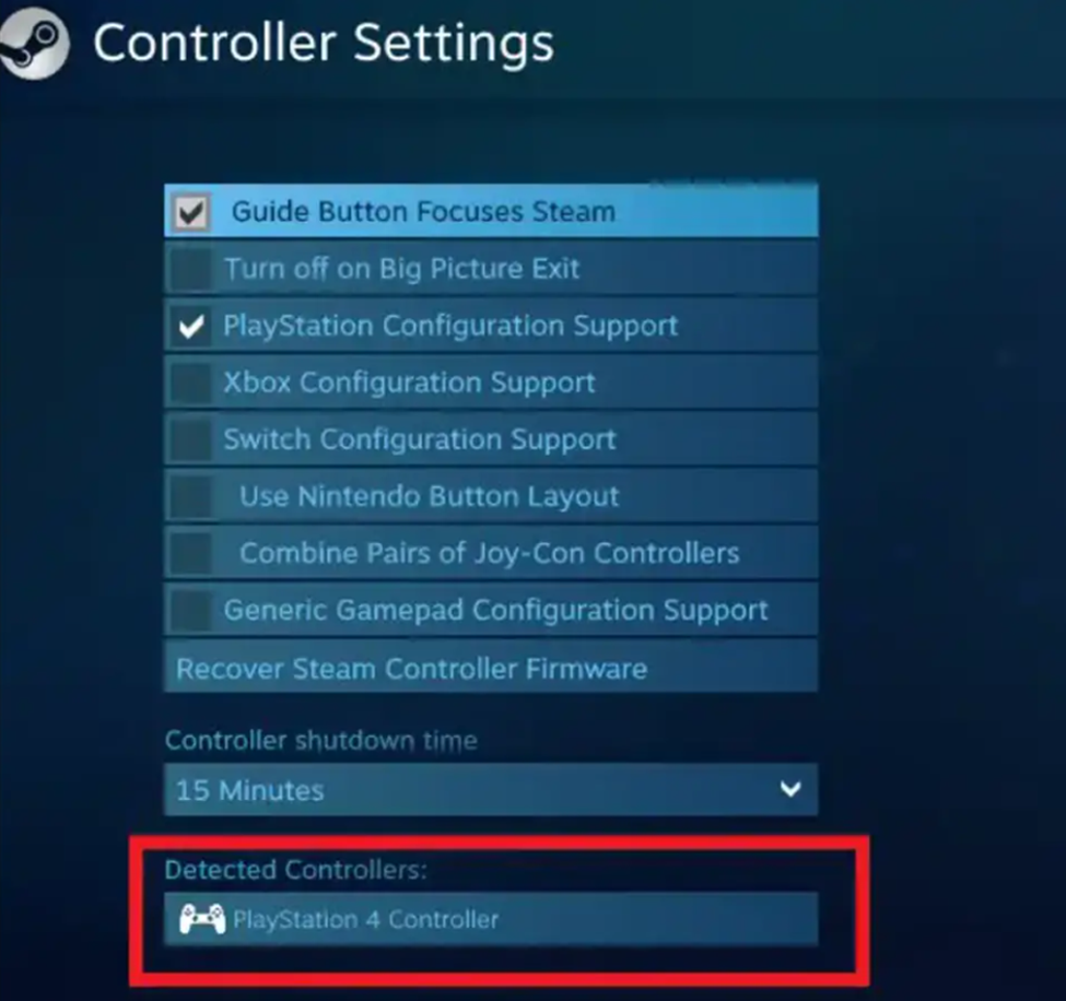 Calibrating Controller via Steam Settings