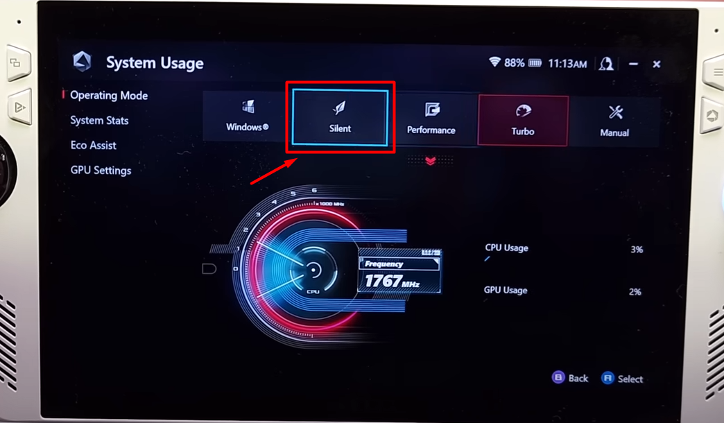 Changing Performance Mode on Asus ROG Ally