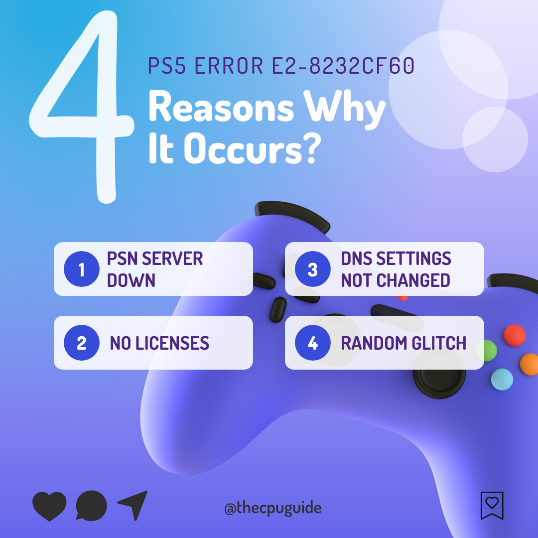 4 reasons to PS5 Error E2-8232CF60