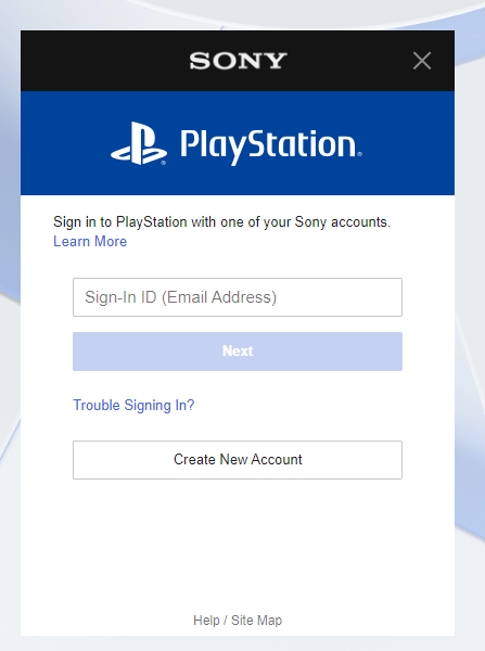 sign in to your psn account