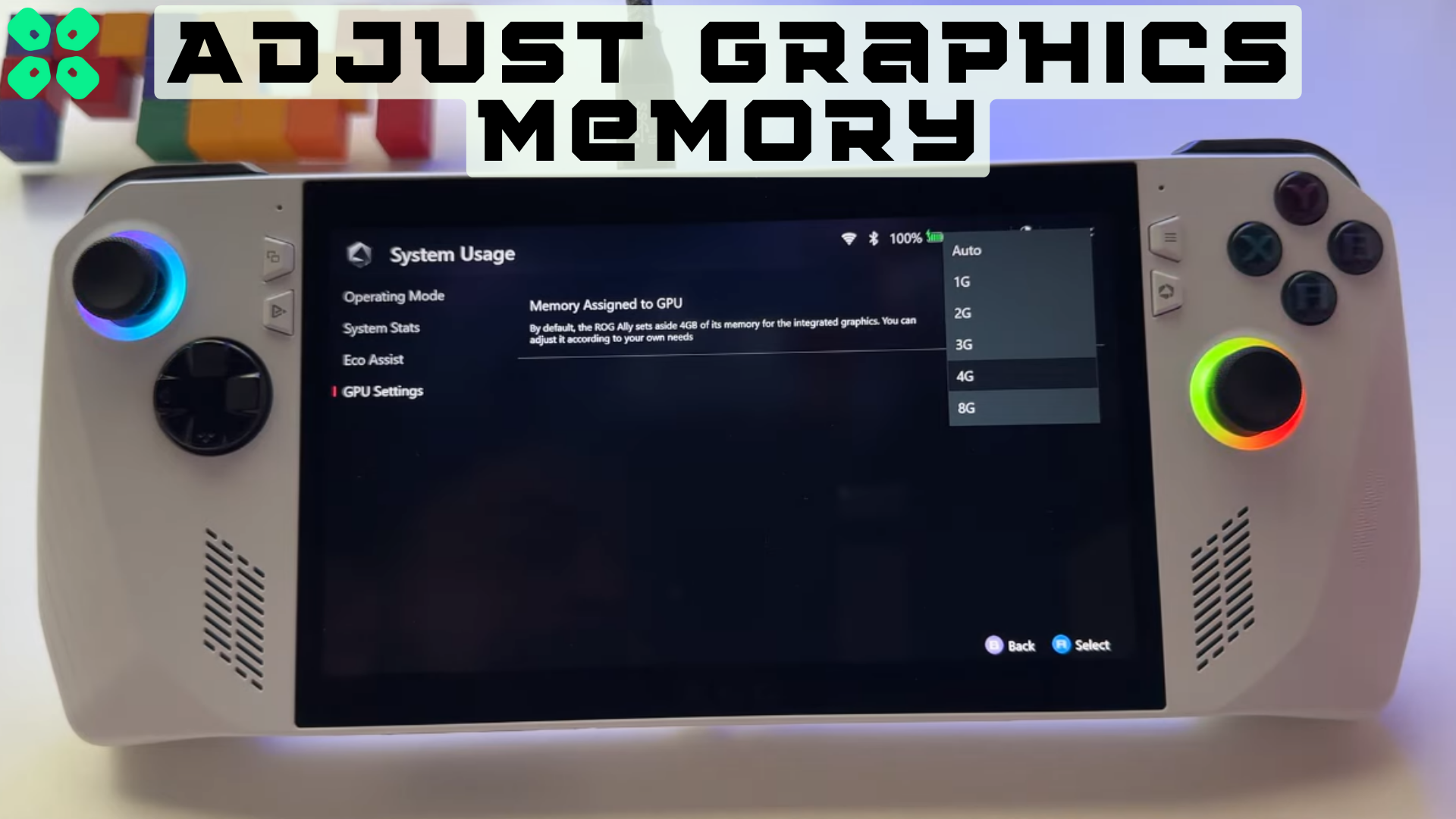 How to Adjust Graphics Memory on Asus ROG Ally