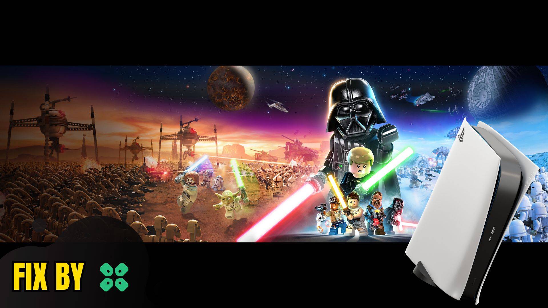 Artwork of LEGO Star Wars The Skywalker Saga and its fix of crashing by TCG