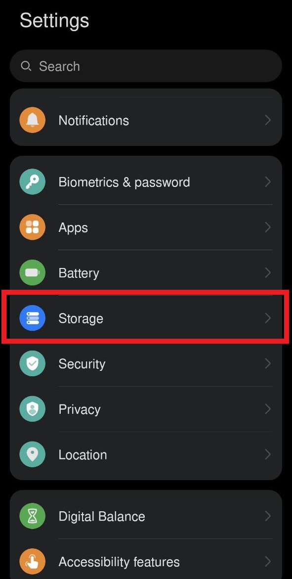 Storage option in android