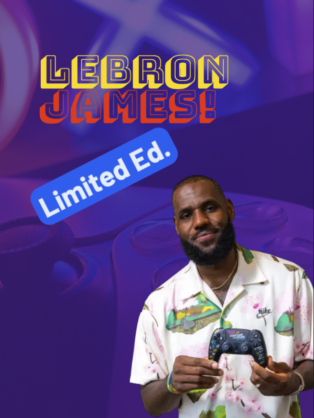 lebron james holding ps5 controller lited edition