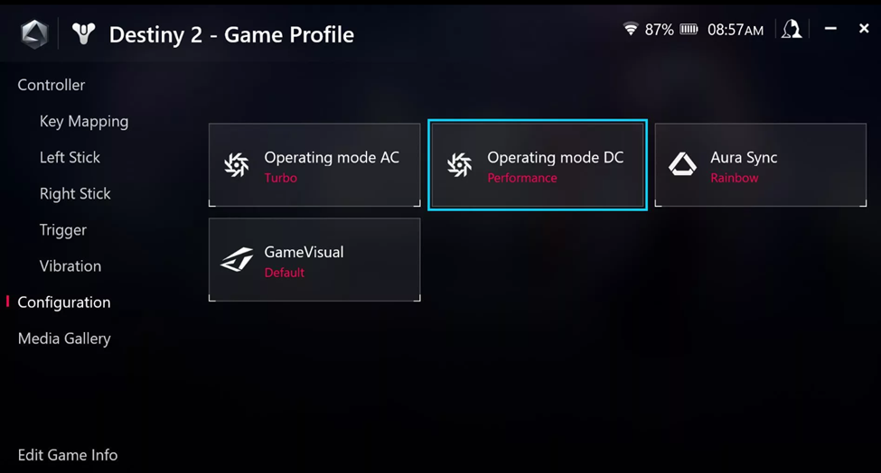 Setting a Custom Game Profile on Asus ROG Ally