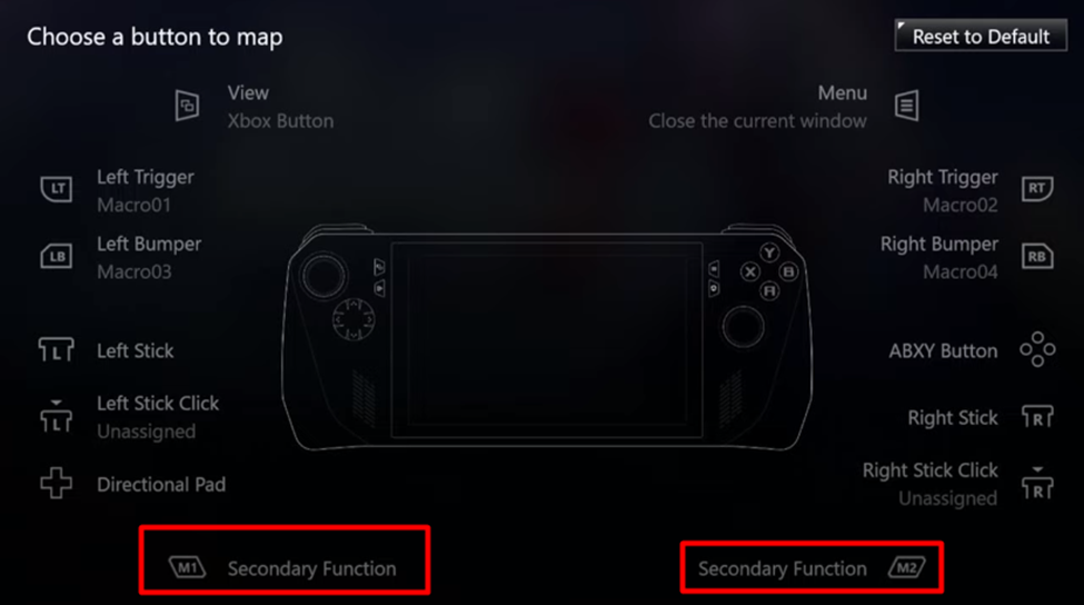 reassigning Asus ROG Ally Macro Buttons