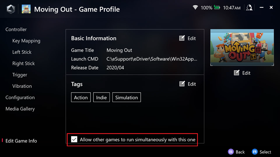 Editing Game Profile to Run Multiple Games on Asus ROG Ally
