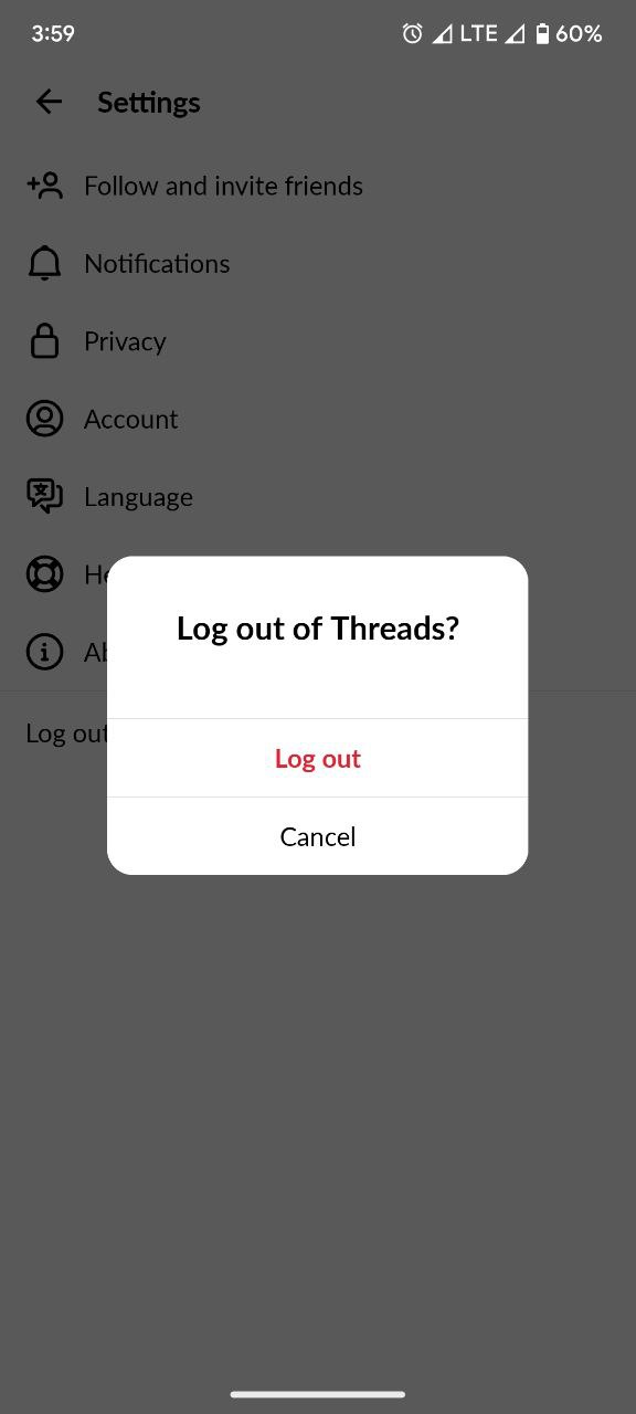 log out of threads