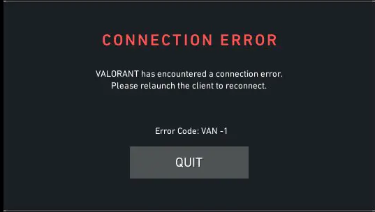 valorant error code VAN 1