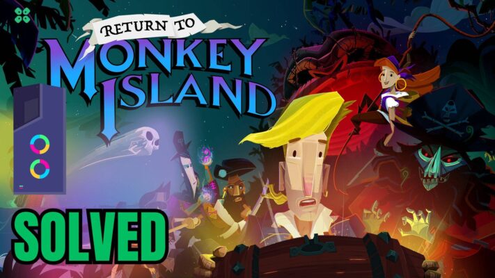 Artwork of Return to Monkey Island and its fix of crashing by TCG