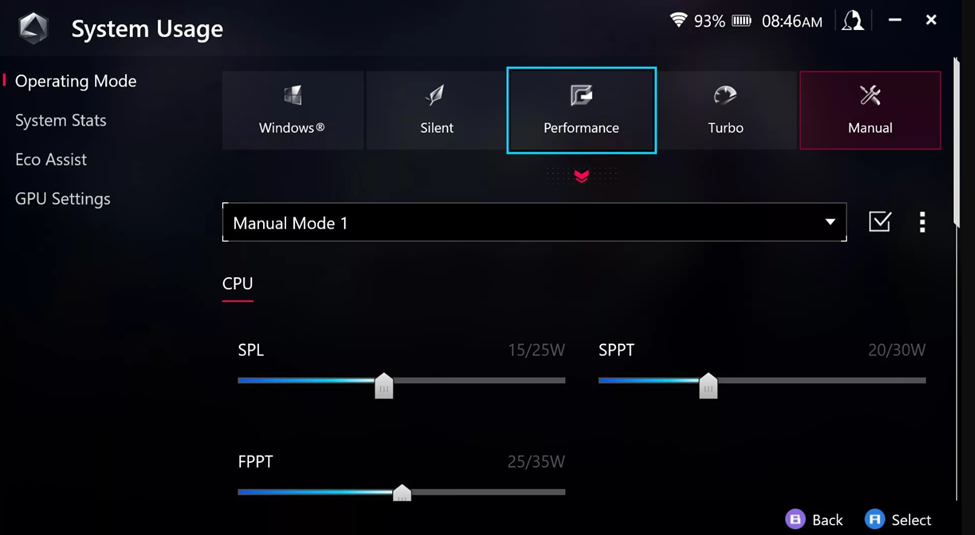 Performance Mode on Asus ROG Ally